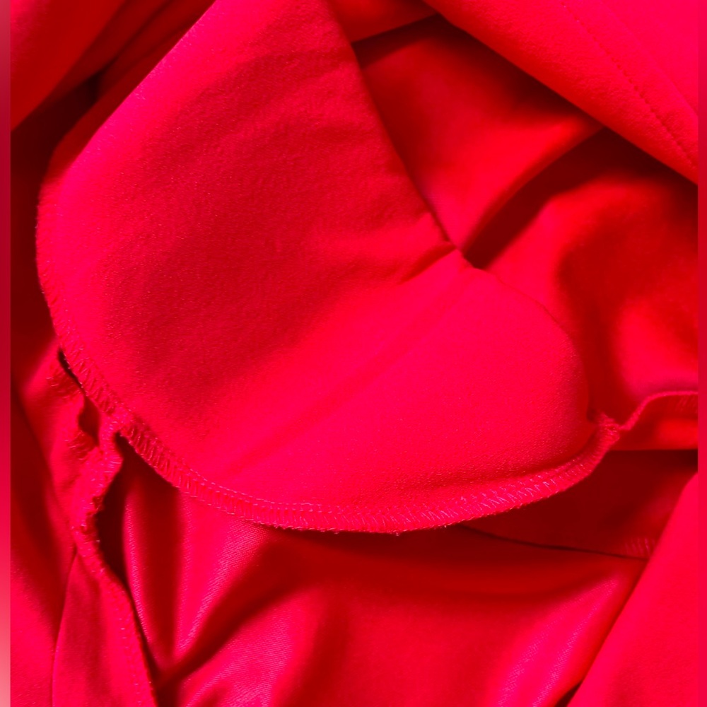 Iman Bright Red Single-Button Unlined Lightweight… - image 8